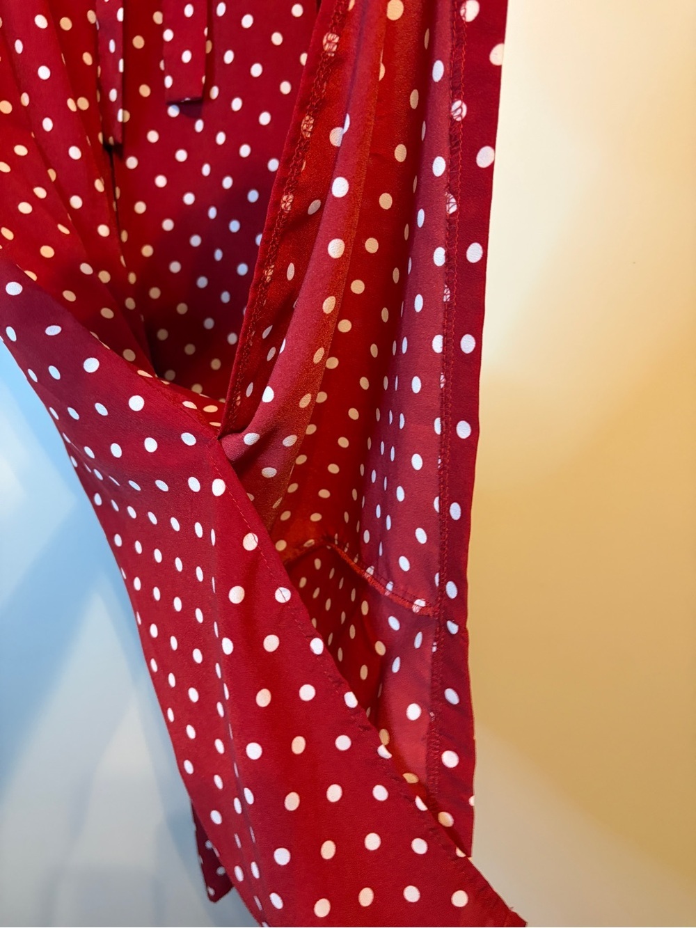 SHEIN Red Polka Dot Wide Leg Pants - Picture 5 of 6